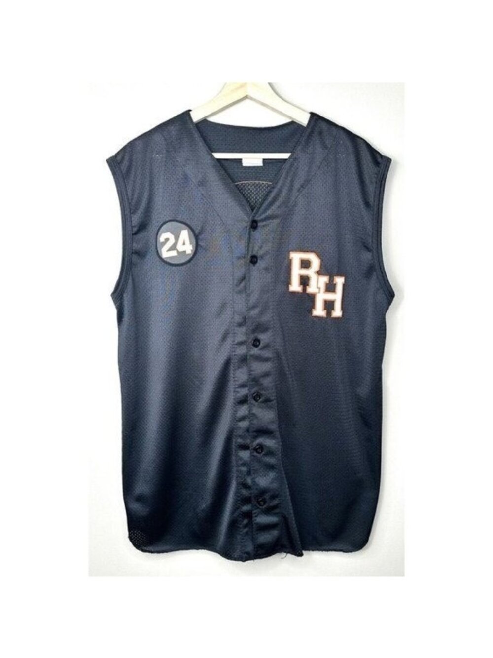 Vintage Y2K Athletic Knit Baseball Jersey Mens L Mesh Eagle Button Front Sports